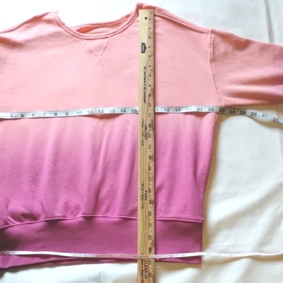 Lou & Grey Purple Pinky-Peach Dip Dye SOFT Pullover Sweatshirt S - Picture 9 of 15